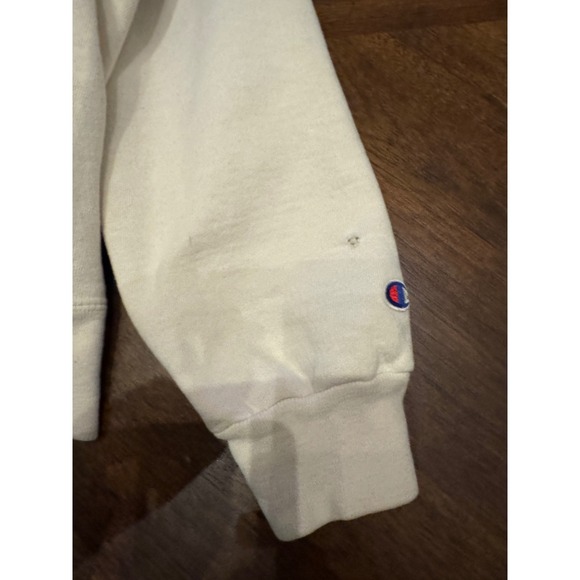 Vintage Champion Hoodie Cream Off White Made in USA Authentic Athletic Large |L1 - Picture 4 of 6
